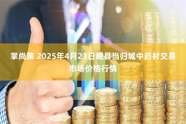 掌尚策 2025年4月23日岷县当归城中药材交易市场价格行情
